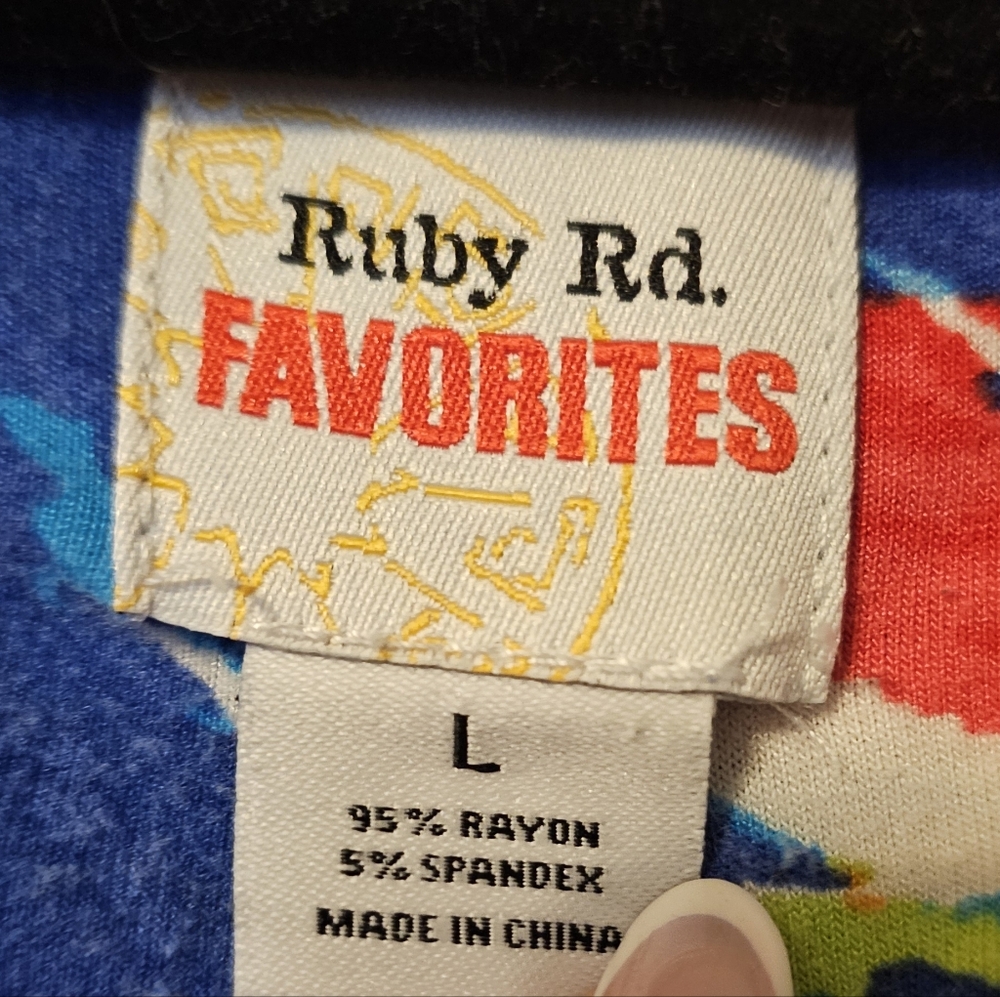 Ruby Rd. Multicolor Abstract Long Sleeve Top - Picture 3 of 6
